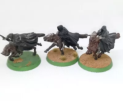 Buy LOTR Lord Of The Rings 3 Black Riders Ringwraiths, Metal Figures, Painted • 35£