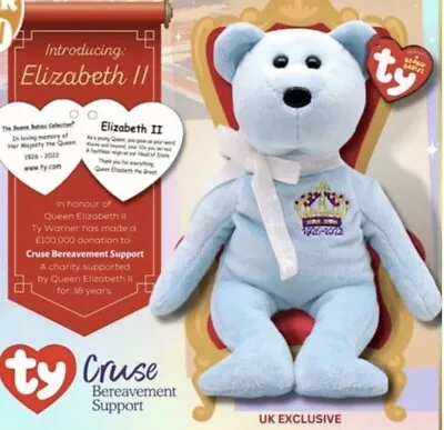 Buy TY Beanie Babies 15cm Soft Toy Queen Elizabeth II Bear ✅BRAND NEW READY TO SHIP✅ • 7.99£