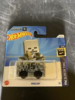 Buy Hot Wheels MINECART From MINECRAFT  15 YEARS Hw Screen Time 2024 BNIP Short Card • 2.75£