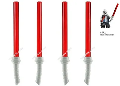 Buy 4 X Official Lego - Asajj Ventress Curved Lightsabers - Trans Red - Fast - New • 3.49£