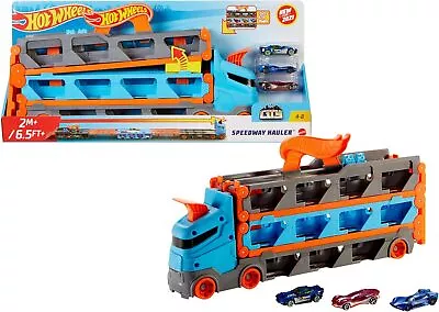 Buy Hot Wheels - Speedway Hauler Storage Carrier With 3 1:64 Scale Cars &...  • 48.56£