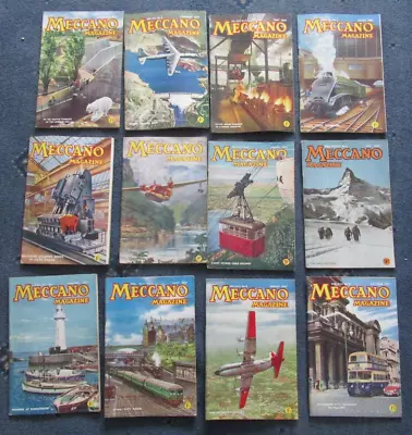Buy 12 X Vintage Meccano Magazine Bundle 1950’s Job Lot (J1) • 10£
