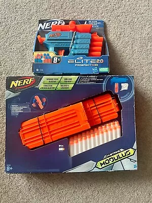 Buy Hasbro Nerf Bundle Modulus N-Strike Capacity Flip Clip Magazine + Elite 2.0 Gun • 22£