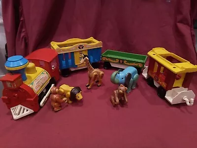 Buy Vintage Fisher Price Circus Train With 3 Wagons And 5 Animals • 5.50£