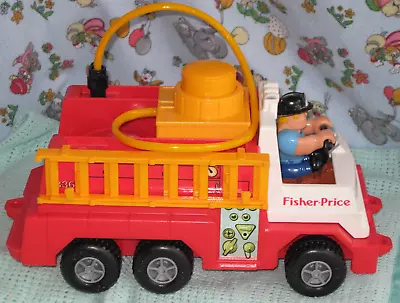 Buy Fisher Price Water Canon Toy Pumper 336 Vintage Fire Engine Fireman Ladder '80s • 23.95£