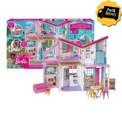 Buy Barbie Malibu Doll House Playset Little Girls Home Pretend Play Set Gift Toy • 85.95£