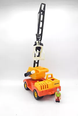 Buy Fisher Price Husky Helpers Crane Car Construction Site (70s) Approx. 68cm - Vintage • 50.68£