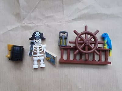 Buy Lego Pirate Pk 6- Pirate Skeleton's Ship Wreck Map Parrot Lantern Wheel Railings • 10.95£