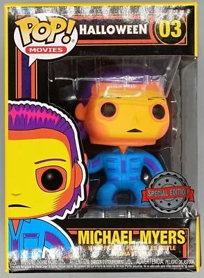 Buy #03 Michael Myers Blacklight Halloween Horror Damaged Box Funko POP & Protector • 14.99£