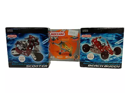 Buy Meccano Construction Set Bundle Of 3 Helicopter Buggy Motorbike Sealed Boxes • 9.99£