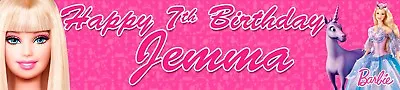 Buy 2 X Barbie Personalised Birthday Banners OPT2 • 4.99£