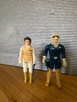 Buy Vintage Kenner Star Wars Figures Han Solo Hoth Outfit And Princess Leia • 5£