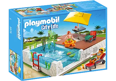 Buy Playmobil 5575 Swimming Pool With Terrace Luxury Summer Mansion Fun New Boxed • 64.32£
