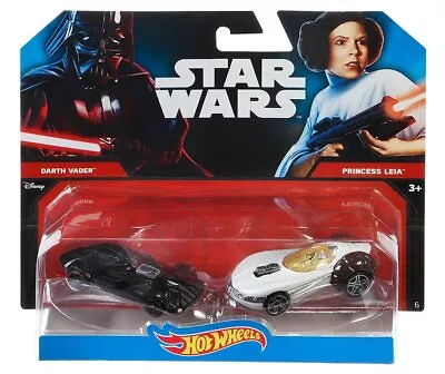 Buy Star Wars Hot Wheels Darth Vader Vs. Princess Leia (2014) Characters Toy Car 2-P • 22.34£
