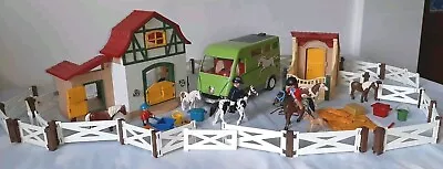 Buy PLAYMOBIL Riding Pony Stables+Transporter/ 8 Horses/most Of 6927/6928/6934/6473 • 39.99£