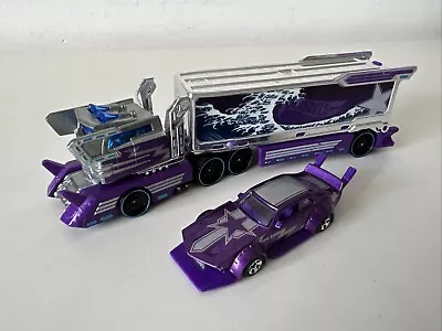 Buy Hot Wheels Galactic Express Truck With Car Mad Manga - Purple & Chrome Effect • 19.99£