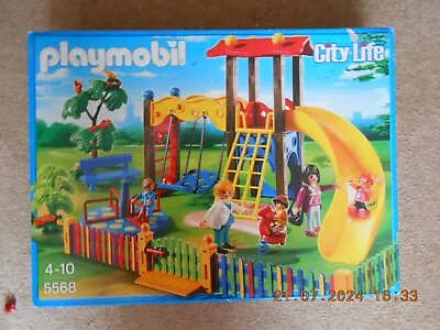 Buy Playmobil City Life 5568 Playground Children Swings Slide Roundabout Tree Fence • 4£