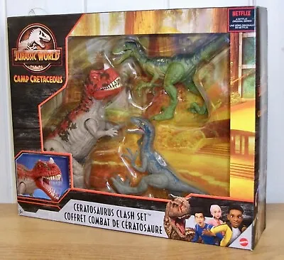 Buy Jurassic World - Ceratosaurus Clash Inc. Velociraptor Blue - Camp Cretaceous • 47.99£
