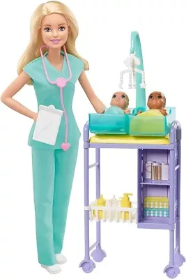 Buy Barbie You Can Be Anything Doll, Baby Doctor Playset With Blonde Barbie...  • 19.99£