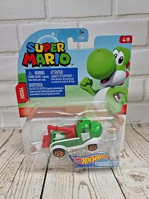 Buy Hot Wheels Super Mario Character Cars Die Cast Car Yoshi - New Sealed - 4/8 • 11.50£