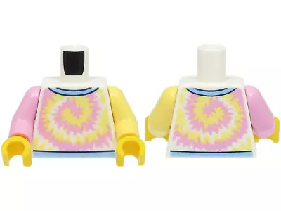 Buy LEGO Torso Body For  Minifigure White Shirt Top  Pink Yellow Swirl Pattern • 1.60£