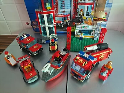 Buy LEGO City: Fire Station Bundle - 7 Vehicles + Station & Burger Stand • 32£