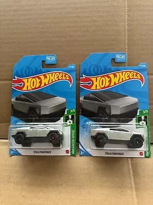 Buy Hot Wheels Lot 2x Tesla Cybertruck HW Green Speed N15 • 49.21£