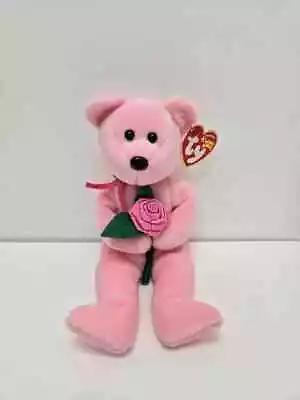 Buy Ty Beanie Babies - MOM-e  Pink Rose Teddy Bear Soft Toy / Plush / Stuffed Animal • 5.99£