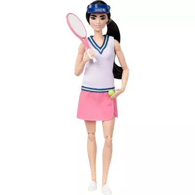 Buy Barbie Doll Made To Move Tennis Player And Accessories With Racket & Ball • 19.99£