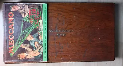 Buy MECCANO: Vintage No6 Set In Wood Box+ Instruction Manual~ SEE PICTURES • 60£