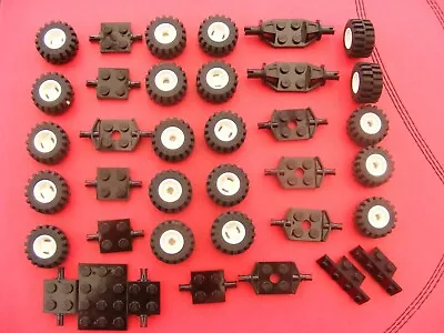 Buy LEGO Wheels Tires Vehicle Parts Black White 6014b 87697 6015 60700 Ref1336/39 • 4.99£