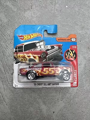 Buy Hot Wheels '55 Chevy Bel Air Gasser - 2017 - HW Flames - 12/365 - Chevrolet E1 • 8.99£