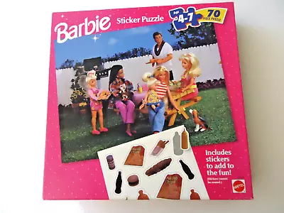 Buy Rare Vintage 1998 Barbie 70 Pc Sticker Puzzle New In Sealed Package • 8.38£