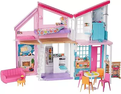 Buy Barbie Malibu House, 2-Storey Barbie House With 6 Rooms, FXG57 • 166.99£