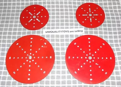 Buy MECCANO PARTS LIGHT RED CIRCULAR PLATES No's:146a 4  X 2pcs & 146 6  X 2pcs • 12.49£