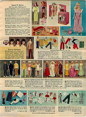 Buy 1974 ADVERT 3 PG Sweet 16 Malibu Barbie Doll Ken PJ Bicycle Suprise House Pool • 14£