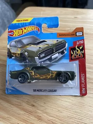 Buy Hot Wheels '68 Mercury Cougar, Green With  Orange & Red Flames, Short Card. • 5£