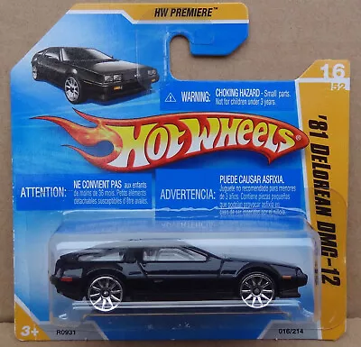 Buy Hot Wheels - '81 DMC Delorean DMC-12 - In Gloss Black - Released In 2010 • 7.99£