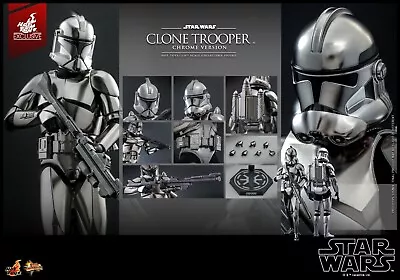 Buy Hot Toys MMS643 Star Wars The Clone Wars Clone Trooper 1/6 Figure Chrome Version • 130£