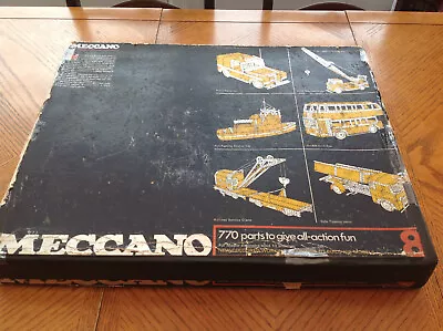 Buy VINTAGE MECCANO BOX SET No 8 - 2 LAYERS WITH INSTRUCTION MANUALS - COMPLETE • 84.99£