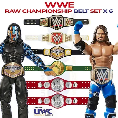 Buy Custom WWE Raw Championship Belts X 6 For Mattel Figures WWF • 9.99£