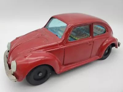 Buy Vintage Bandai Tin Friction Volkswagen VW Beetle Bug Toy Car Japan 7  Red • 92.26£