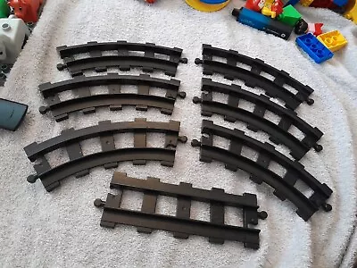 Buy 7 X Lego Duplo Black Railway Train Track Curves Bundle & One  Straight Set  • 5.99£