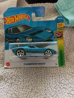 Buy Hot Wheels Toy Car, S ( Hw Exotics ) 1971 Lamborghini Miura Sv Blue In Colour... • 0.99£