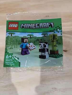 Buy LEGO Minecraft Steve And Baby Panda Minifigure Polybag Set 30672 • 4.95£