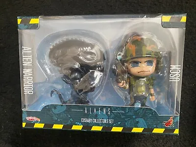 Buy ALIENS Cosbaby Hot Toys Alien Warrior And USCM Figures New In Box Rare • 99£