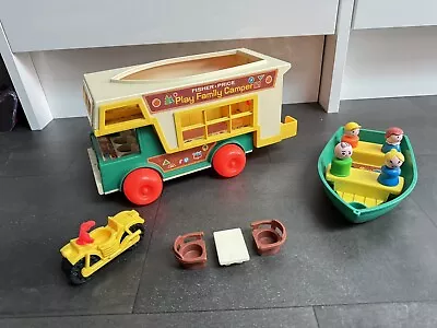 Buy Vintage 1972 Fisher-Price Play Family Camper Van Camping Boat With Figures  • 24.95£