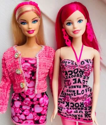 Buy 2x Barbie Think Pink Style Dolls From Collection • 14.18£
