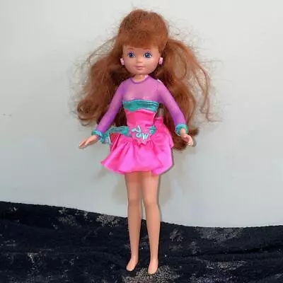 Buy Vintage 1987 Barbie Neon POW Redhead Doll Flat Feet Sports Pink Blue Earrings • 20.50£
