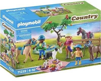 Buy Playmobil Horse Farm Country Picnic Outing Horses And Family Pretend Play 71239 • 24.99£